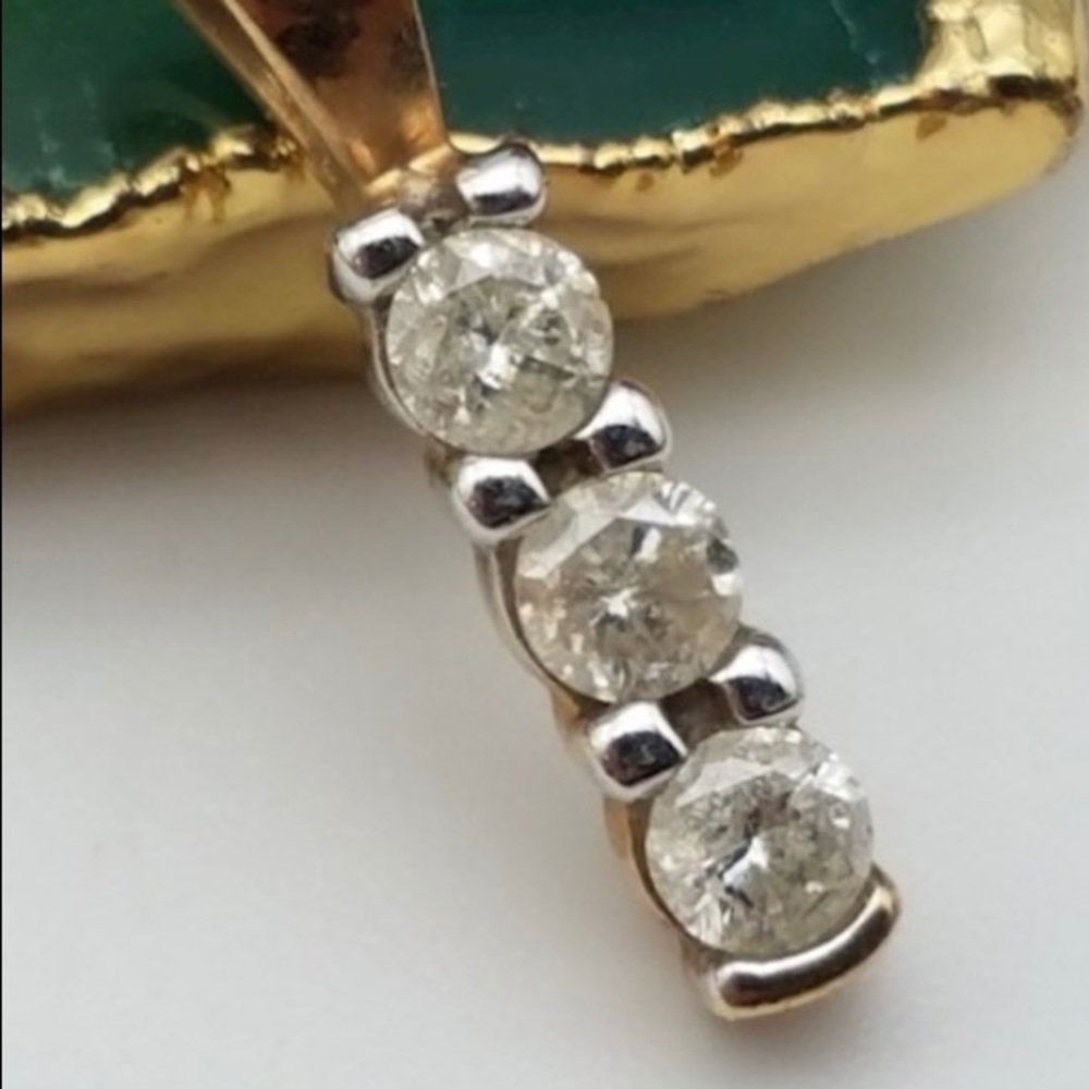 🌟SOLD🌟 10K Gold & Triple Diamond Pendant